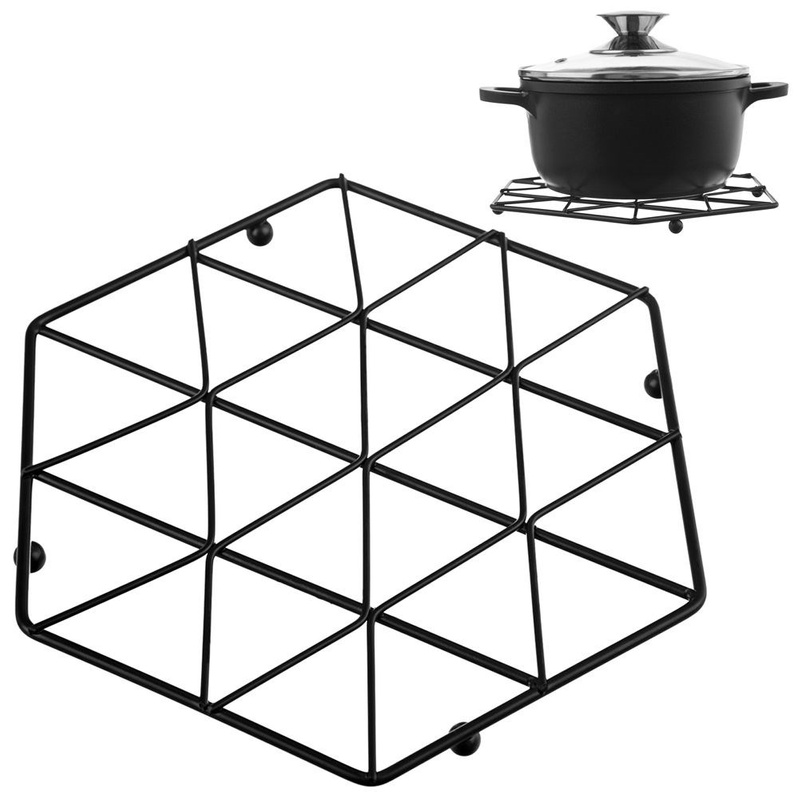 Foldable Trivet Metal Black RADKA 22.5 cm