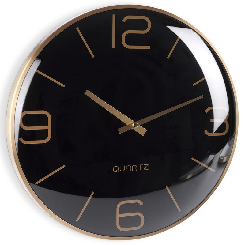 Wall Clock Golden Black 30 cm