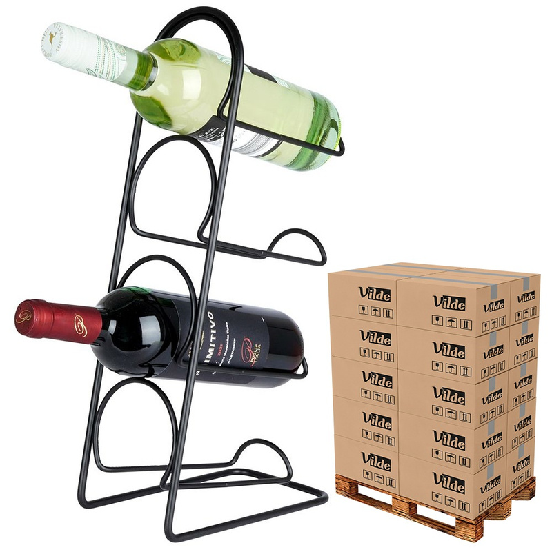 Wine Rack Metal Black 4 Bottles 21x43 cm (pallet of 192 pcs)
